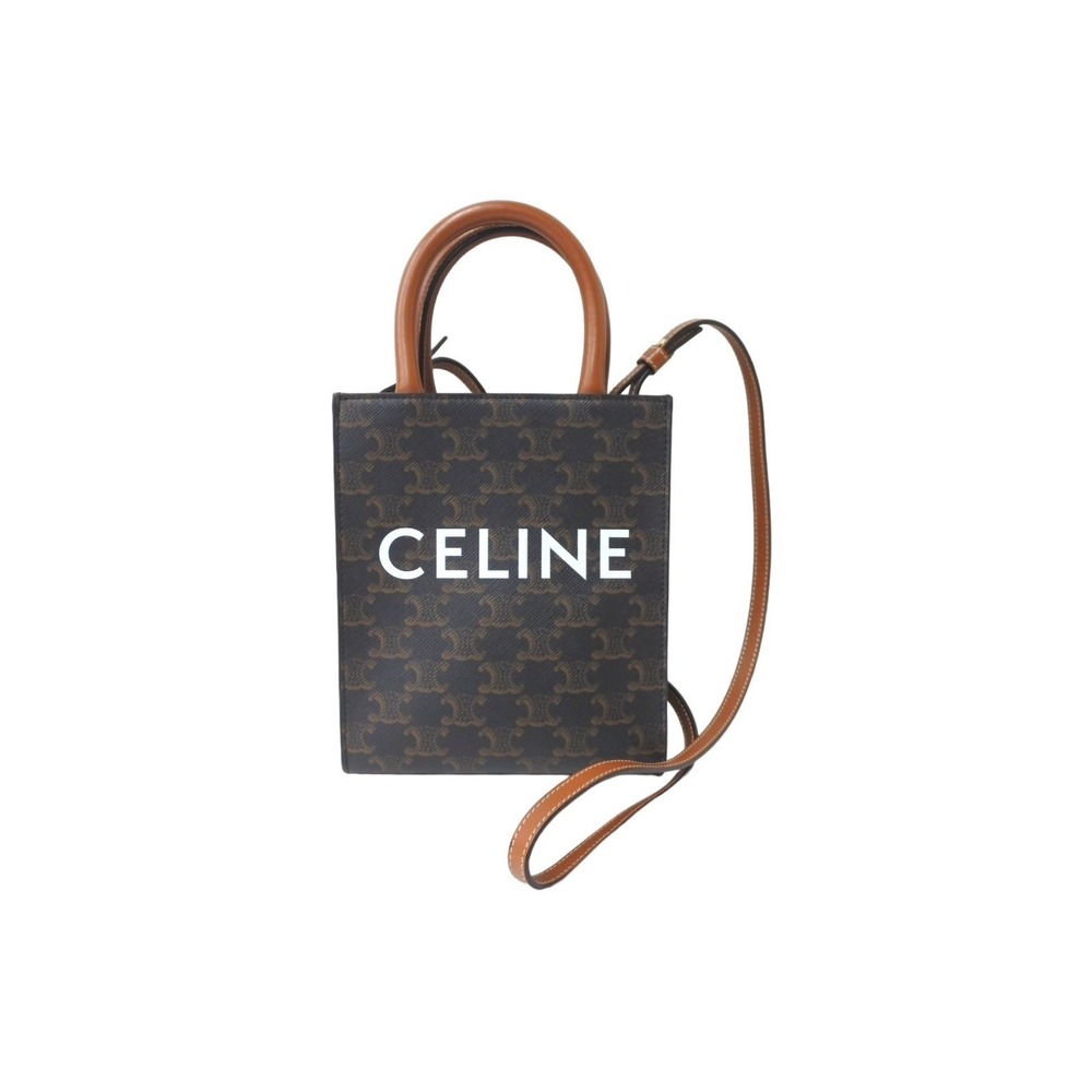 Celine shoulder Triomphe bag canvas Vertical Cabas - Picture 2 of 9
